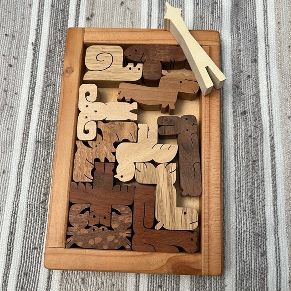 clifford nelson Other - Handcrafted Wooden Puzzle by Clifford Nelson – 12 Pieces (1 Missing)